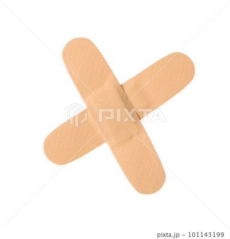 Medical sticking plasters isolated on white. First aid item Medical sticking plasters isolated on white. First aid item 101143199