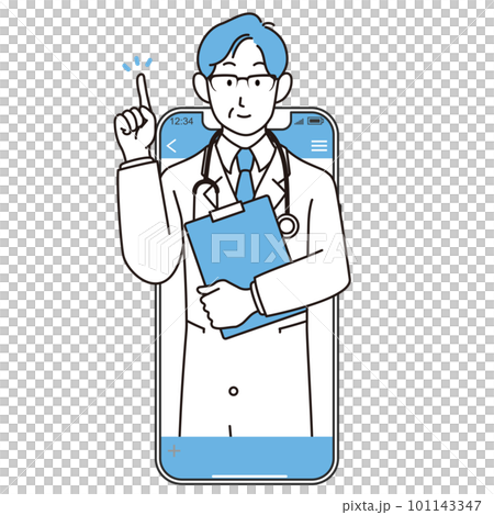 Doctors doing online medical care Doctors doing online medical care 101143347