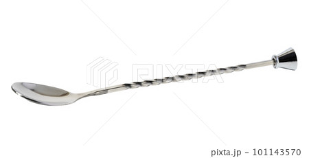 Barista metal spoon on white isolated background Barista metal spoon on white isolated background 101143570