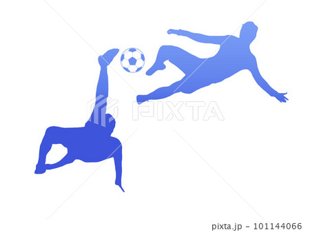 サッカーボレーシュートのイラスト 101144066