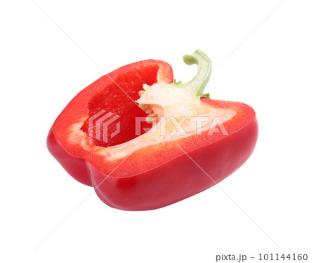 Cut red bell pepper isolated on white Cut red bell pepper isolated on white 101144160