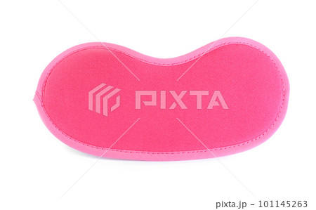 Pink sleeping eye mask isolated on white, top view. Bedtime Pink sleeping eye mask isolated on white, top view. Bedtime 101145263