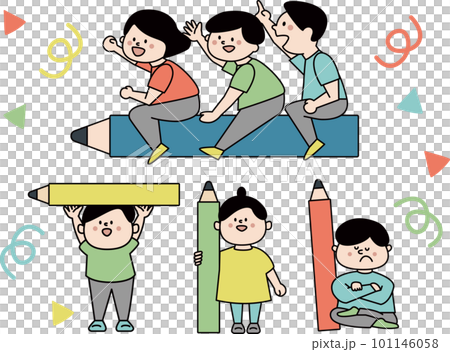 子どもの楽しい学び／勉強・習い事のイラストセット 101146058