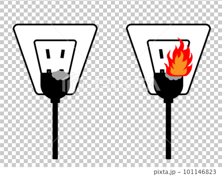 The appearance of dust accumulated in the outlet to which the power plug is inserted and the state of fire caused by it (tracking phenomenon) The appearance of dust accumulated in the outlet to which the power plug is inserted and the state of fire caused by it (tracking phenomenon) 101146823