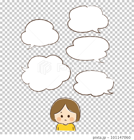 The upper body of a child who is puzzled by being given a lot of information at once The upper body of a child who is puzzled by being given a lot of information at once 101147060