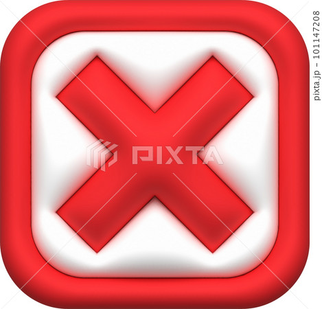 cross check mark icon button and no or wrong symbol on reject cancel sign button . rendering 3D. 101147208