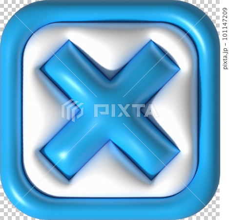 cross check mark icon button and no or wrong symbol on reject cancel sign button . rendering 3D. 101147209