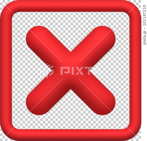 cross check mark icon button and no or wrong symbol on reject cancel sign button . rendering 3D. 101147210