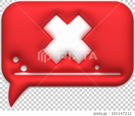 cross check mark icon button and no or wrong symbol on reject cancel sign button . rendering 3D. cross check mark icon button and no or wrong symbol on reject cancel sign button . rendering 3D. 101147212