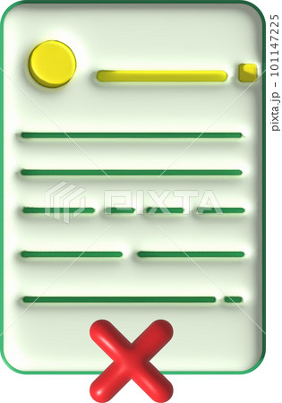 cross check mark icon button and no or wrong symbol on reject cancel sign button . rendering 3D. 101147225