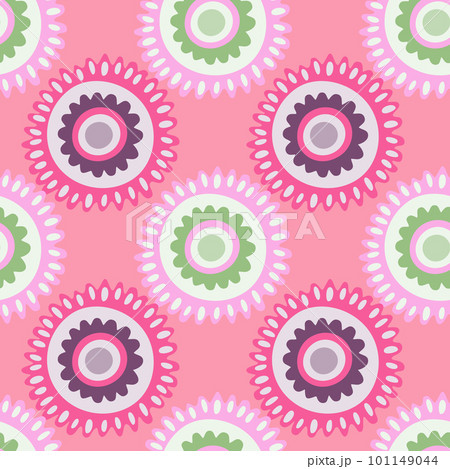 Abstract chamomile flower seamless pattern. Creative floral endless background. 101149044