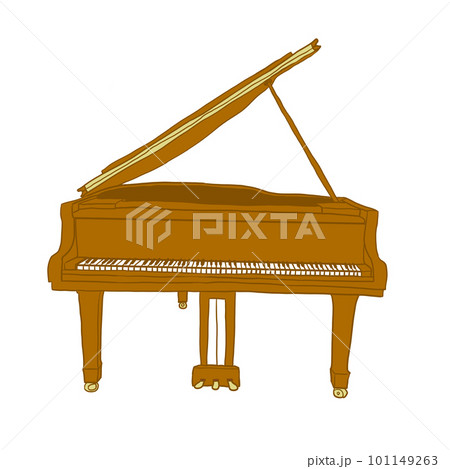 茶色のグランドピアノのイラスト 101149263