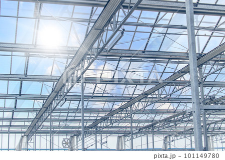 structure of steel roof glass roof hot house glasshouse farm agriculture structure of steel roof glass roof hot house glasshouse farm agriculture 101149780