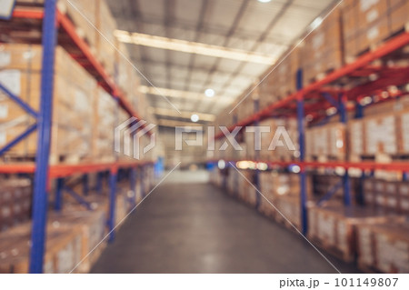 Blur Inventory Warehouse products goods stock factory inventory storage area for background 101149807