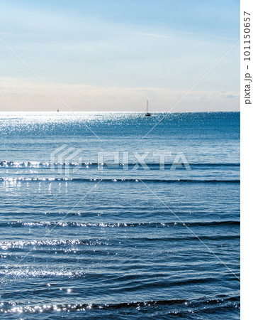 ヨットの浮かぶ穏やかな太平洋の景色 101150657