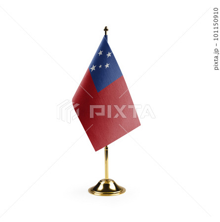 Small national flag of the Samoa on a white background 101150910