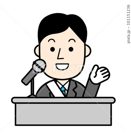 党首討論をする政治家　人物イラスト 101151236