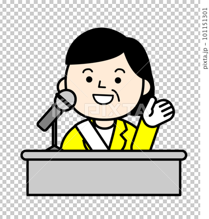 党首討論をする政治家　人物イラスト 101151301