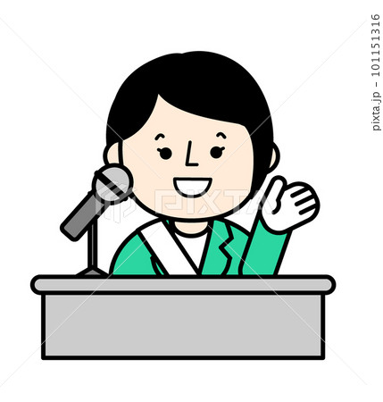 党首討論をする政治家　人物イラスト 101151316