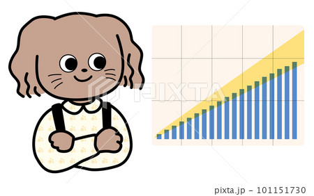 積立チャートと考える犬のベクターイラスト 101151730