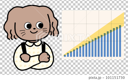 積立チャートと考える犬のベクターイラスト 101151730
