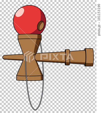正面から見た小皿の技をするけん玉のイラスト 101153190