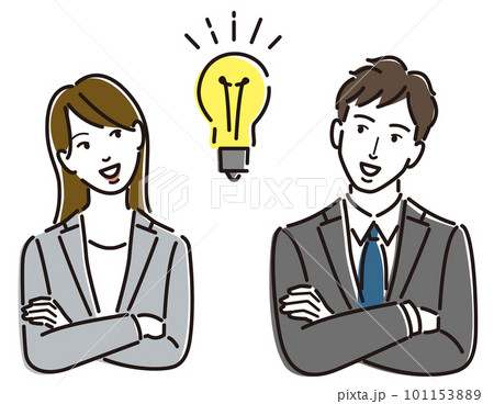 アイデアを思い浮かべる男女 101153889
