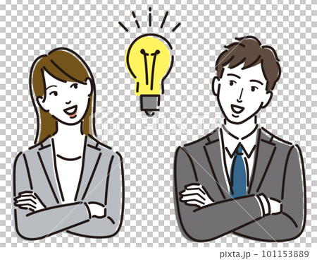 アイデアを思い浮かべる男女 101153889