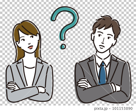 疑問が浮かぶ男女 101153890