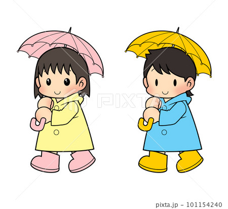 傘をさす子供_02 傘をさす子供_02 101154240