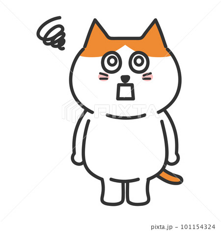 放心状態な猫のイラスト　茶白猫 101154324