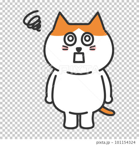 放心状態な猫のイラスト　茶白猫 101154324