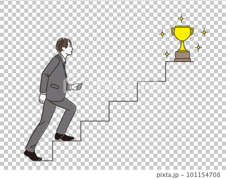 Businessman running towards the goal 101154708