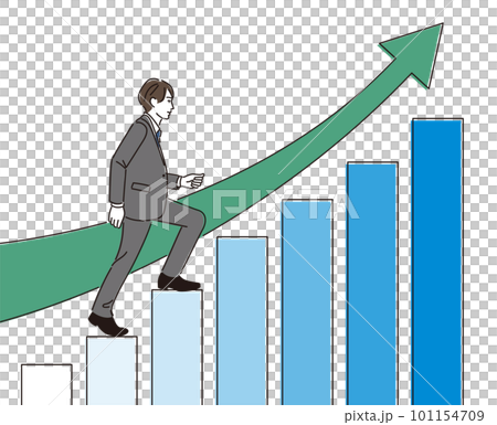 businessman climbing chart stairs 101154709
