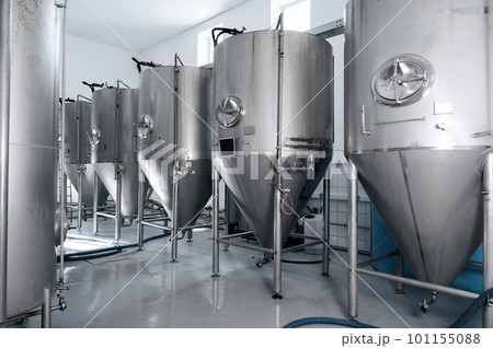 beer production plant. interior of modern technological brewery 101155088