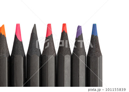 Multicolored pencils. Isolated on a white background. 101155839