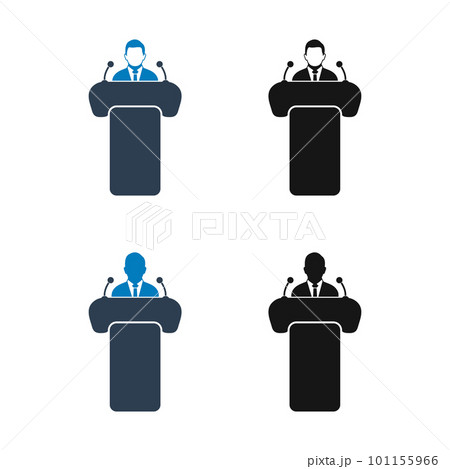 Speaker Icon Set. Flat style vector EPS. Speaker Icon Set. Flat style vector EPS. 101155966