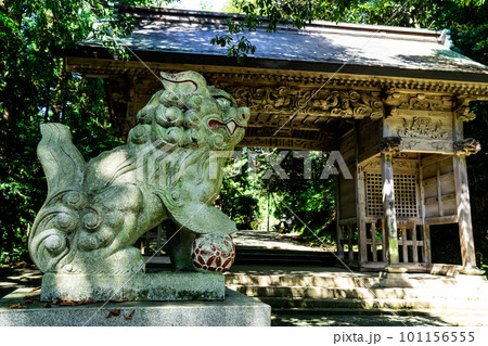 【伯耆国一宮】倭文神社 吽形の狛犬と随神門 鳥取県東伯郡湯梨浜町 【伯耆国一宮】倭文神社 吽形の狛犬と随神門 鳥取県東伯郡湯梨浜町 101156555