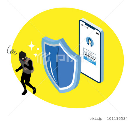 セキュリティーに阻止されてスマートフォンへの侵入を諦めるハッカー セキュリティーに阻止されてスマートフォンへの侵入を諦めるハッカー 101156584