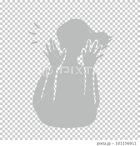 高五女人剪影圖灰色 101156911