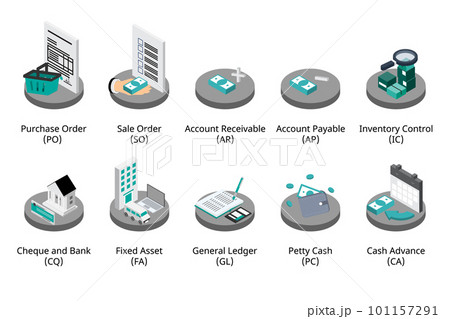 isometric accounting icon to record all financial transaction in the company for accounting software system  101157291