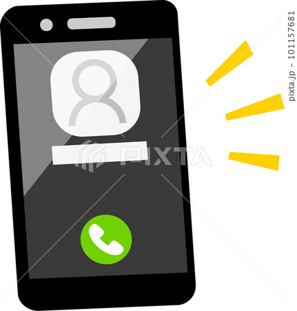 着信画面が表示されたスマートフォン 着信画面が表示されたスマートフォン 101157681