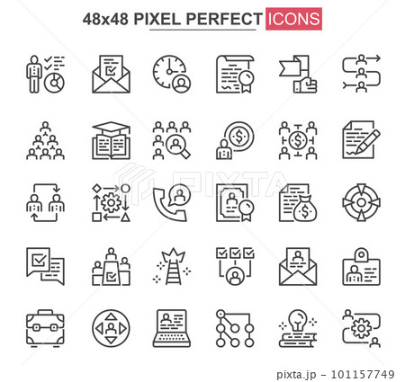 Headhunting thin line icons set. Headhunting thin line icons set. 101157749