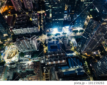 Aerial view of landscape at night in Shenzhen city,China 101159263