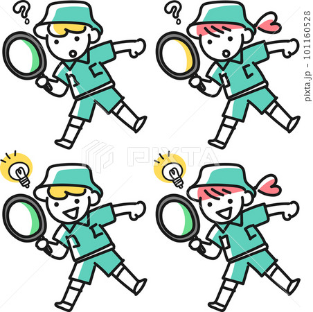 探検隊の男の子と女の子のポーズセット 探検隊の男の子と女の子のポーズセット 101160528