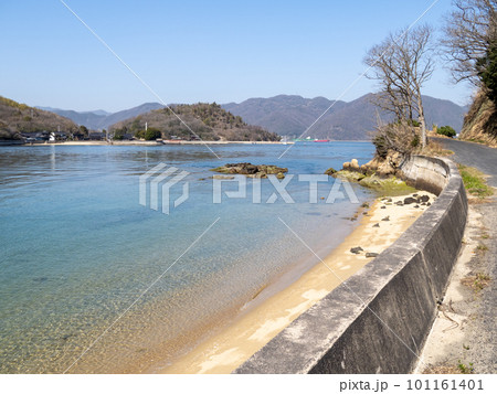 佐木島(広島県三原市鷺浦町)の海岸と美しい瀬戸内海の風景。 101161401
