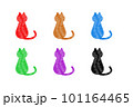 手描き風の猫の後ろ姿のセット 101164465