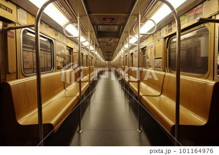 Interior metro seats. People travel. Generate Ai 101164976