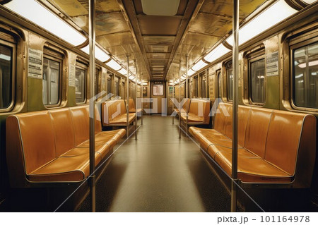 Train metro seat. People inside travel. Generate Ai Train metro seat. People inside travel. Generate Ai 101164978