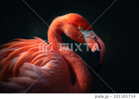 Flamingo in warm sunlight. Tropical bird. Generate Ai 101165714